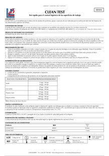 LIOFILCHEM Manual de uso Hisopos swabs Cleantest higiene