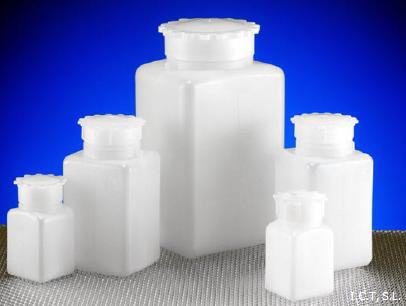 Frasco rectangular, boca ancha, tapn roscado,HDPE, AZLON®