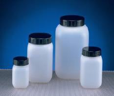 Frasco rectangular, boca ancha, HDPE