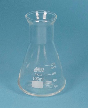 MATRAZ ERLENMEYER 100 ML, VIDRIO, ENDOGLASSWARE®