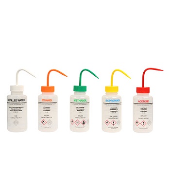 Frasco lavador para isopropanol, boca ancha, plstico PE, CHEMILABOR®
