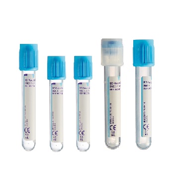 Tubos p/ extraccin de sangre BD VACUTAINER™ p/ pruebas de coagulacin 9NC c/ Citrato de sodio, Teofilina, Adenosina y Dipiridamol 0.109 M, 13x75 mm, 2.7 mL, tapn azul claro, vidrio, c/ etiqueta papel, 100 Unid, BECTON DICKINSON®