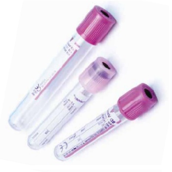 Tubos p/ extraccin de sangre BD VACUTAINER? p/ hematologa c/ K2 EDTA (dipotsico), 13x75 mm, 4 mL, tapn violeta, PET, c/ etiqueta papel, 100 Unid, BECTON DICKINSON