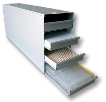 Contenedor horizontal para microplacas