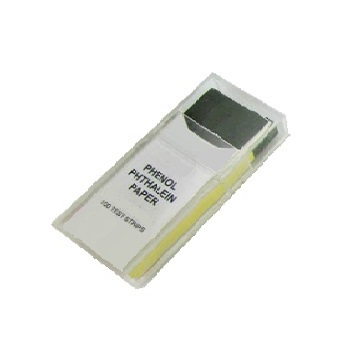 Tiras de papel de fenolftalena, 6.5x1 cm, caja c/ tiras rpidas, 100 Unid, CHEMILABOR®