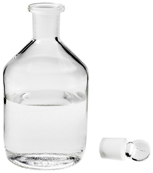 Frasco cilndrico, boca estrecha, vidrio borosilicato, esmerilado, c/tapn de vidrio, HACH®