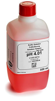 Solucin tampn, pH 4.01, con cdigo de color rojo, 500 mL, HACH®