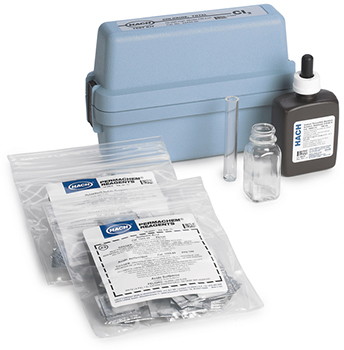 Cloro total, kit de pruebas, modelo CN-21P, 10-200 mg/L, 100 unid, HACH®