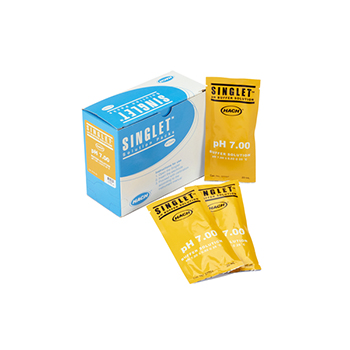 Solucin tampn de pH Singlet de un solo uso, pH 7,00, 20 unid, HACH®