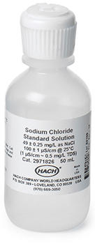 Solucin estndar, conductividad, 100 &miro;S/cm, NaCl, 50 mL, HACH®