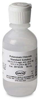Solucin estndar, conductividad, 1412 &miro;S/cm, KCl, 50 mL, HACH®