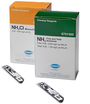 Amonio libre y total y monocloramina, reactivos Chemkey, 25 unid, HACH®