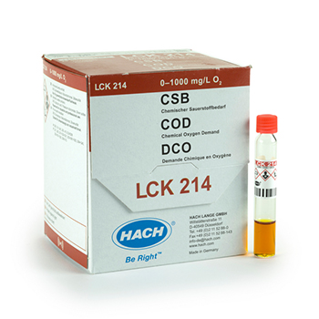 Cubeta-test para DQO, sin mercurio, de 0 a 1000 mg/L de O2,
25 unid, HACH®