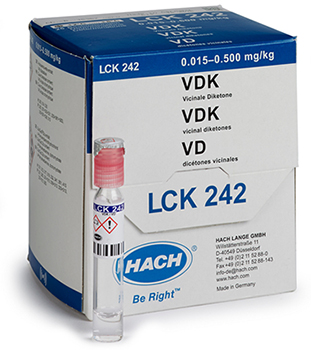 Cubeta-test para dicetonas vecinales, de 0,015 a 0,5 mg/kg de diacetil, 25 unid, HACH®
