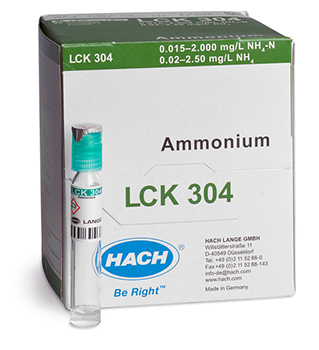 Cubeta-test para amonio, de 0,015 a 2,0 mg/L de NH4-N, 25 unid, HACH®