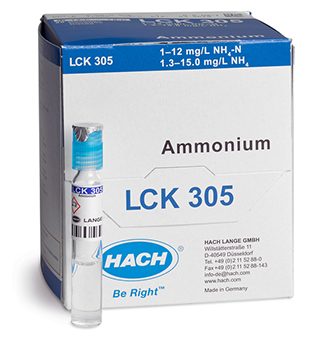 Cubeta-test para amonio, de 1,0 a 12,0 mg/L de NH4-N, 25 unid, HACH®