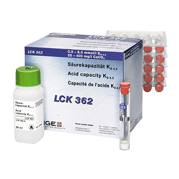 Cubeta-test para capacidad cida - KS4,3, de 0,5 a 8,0 mmol/l, 25 unid, HACH®