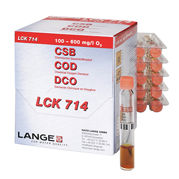 Cubeta-test para DQO, de 100 a 600 mg/L de O2, 25 unid, HACH®