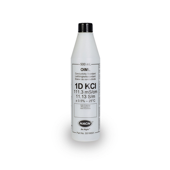 Solucin estndar, conductividad OImL certificada, 111,3 mS/cm, KCl 1 D, 500 mL, HACH®
