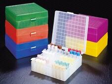 Caja para tubos de microcentrfuga, 100 posiciones