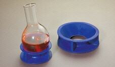 Soporte para matraz fondo redondo, silicona azul