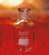 Frasco boca estrecha, vidrio SCHOTT DURAN, esmer.