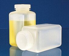 Frasco cuadrado, boca ancha, HDPE grande, NALGENE
