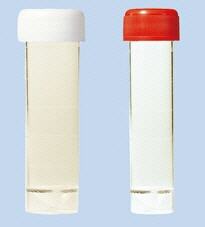 Frasco para muestras, PS, tapa rosca, con faldn