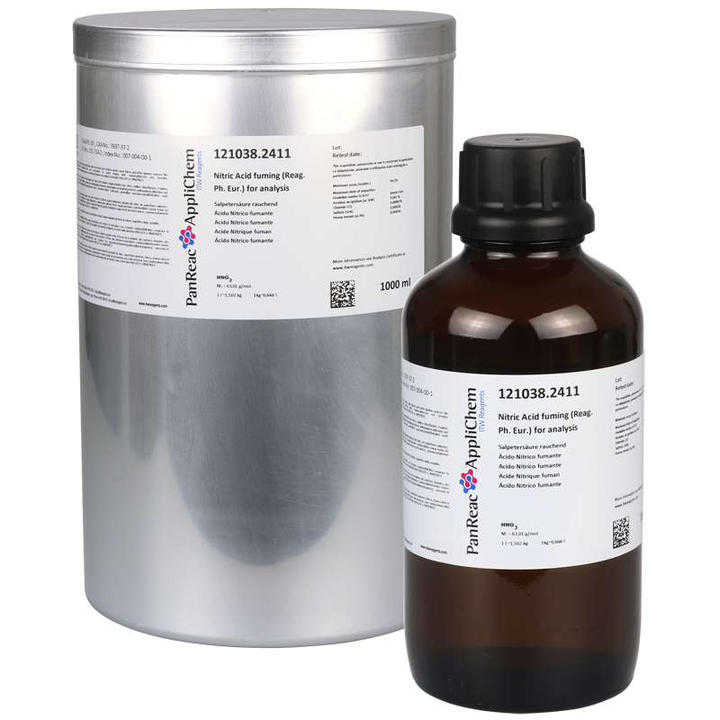 Acido Ntrico fumante (Reag. Ph. Eur.) para anlisis, 1000 mL, PANREAC APPLICHEM®