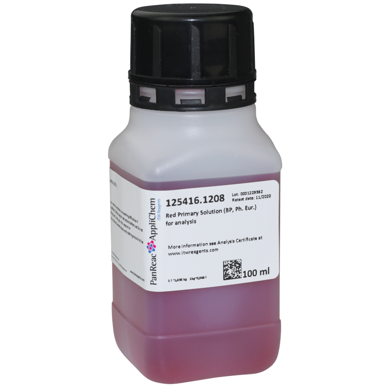 Disolucin Primaria Roja (BP, Ph. Eur.) para anlisis, 100 mL, PANREAC APPLICHEM®