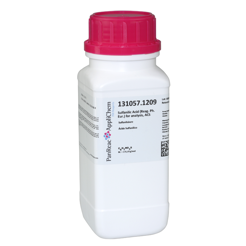 cido Sulfanlico (Reag. Ph. Eur.) para anlisis, ACS, 250 g (Acido 4-Aminobencenosulfnico, Acido Anilin-4-Sulfnico), PANREAC APPLICHEM®