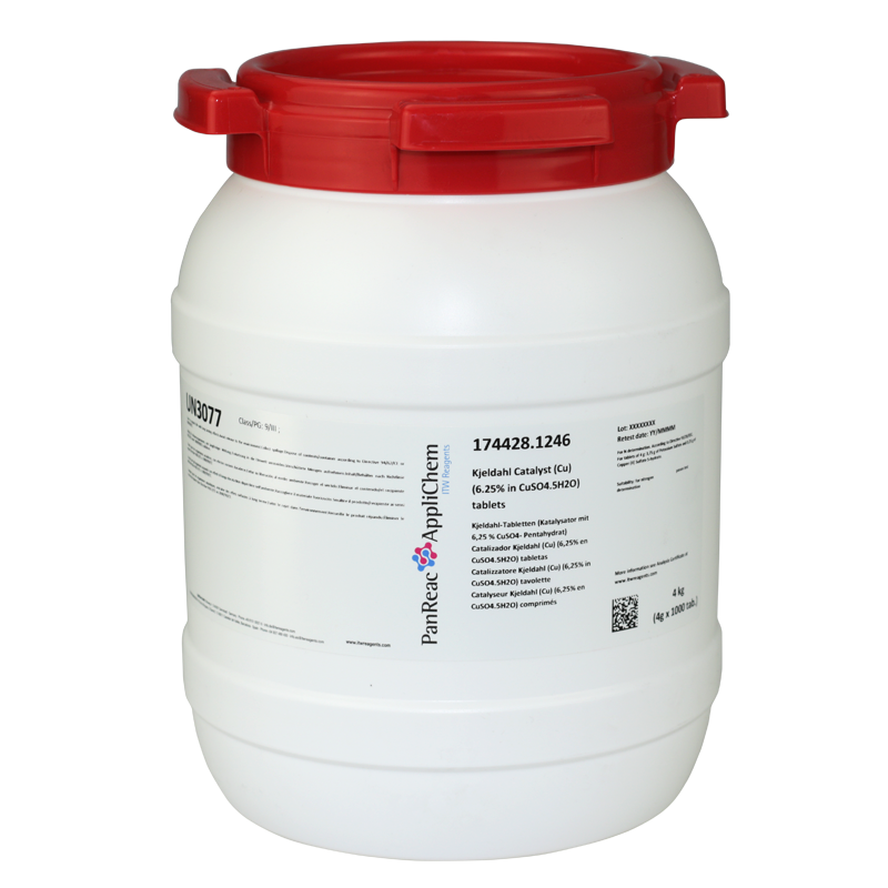 Tabletas Kjeldahl (Catalizador con 6,25 % CuSO<sub>4</sub> · 5H<sub>2</sub>O), 1000 x 4 g, PANREAC APPLICHEM®