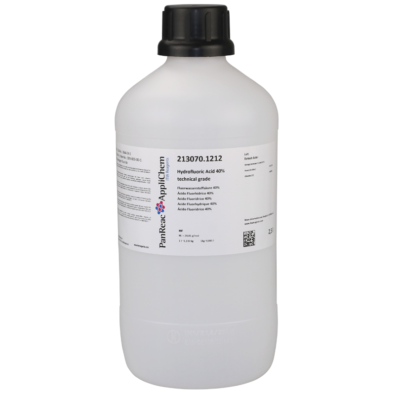 cido Fluorhdrico 40% grado tcnico, 2,5 L (Acido Hidroflurico), PANREAC APPLICHEM®