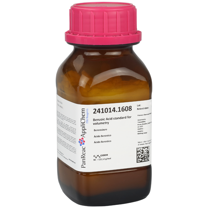 cido Benzoico estndar para volumetra, 100 g (Acido Bencenocarboxlico, Acido Fenilfrmico), PANREAC APPLICHEM®