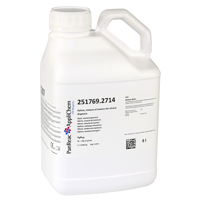 Xileno, mezcla de ismeros para diagnstico clnico, 5 L (Dimetilbenceno, Xilol), PANREAC APPLICHEM®