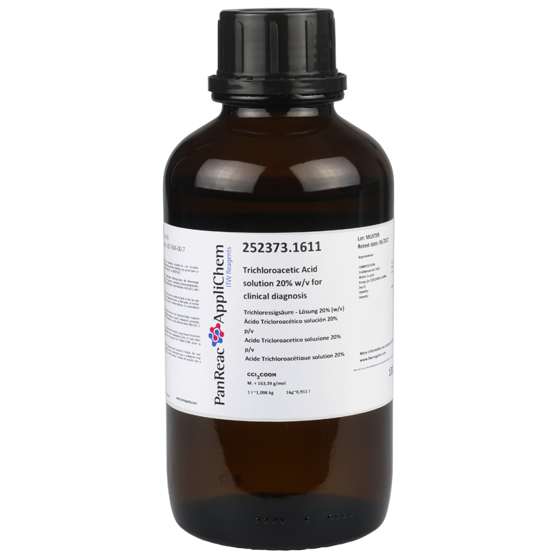 Acido Tricloroactico solucin 20% p/v para diagnstico clnico, 1000 mL, PANREAC APPLICHEM®