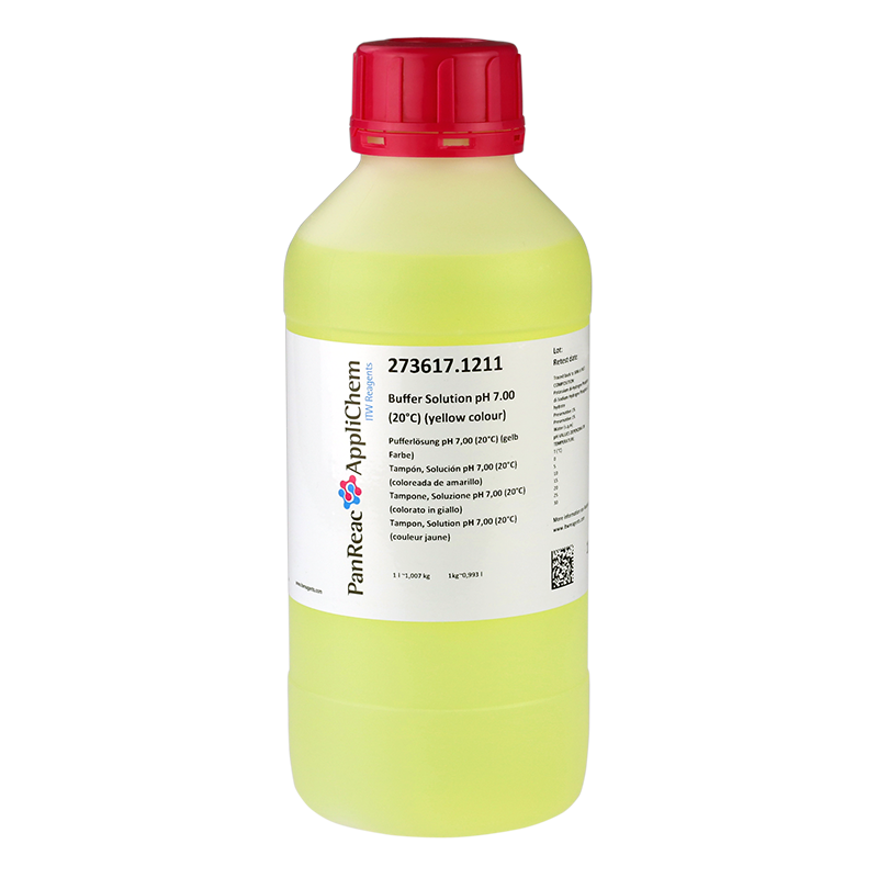 Solucin Tampn pH 7,00 (20°C) (coloreada de amarillo), 1000 mL, PANREAC APPLICHEM®