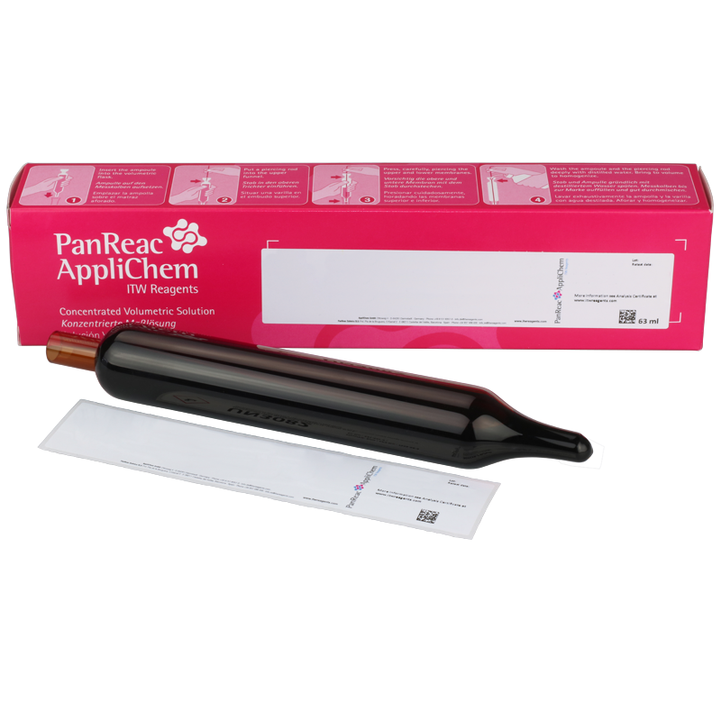 Potasio Permanganato (Permanganato Potsico) 0,02 mol (3,161g KMnO4) para preparar 1l sol. vol. 0,1N, amp69mL, PANREAC APPLICHEM®
