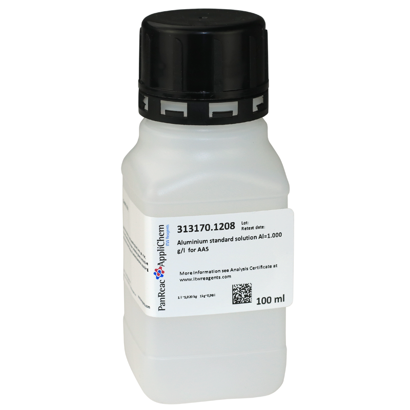 Aluminio solucin patrn Al=1,000 g/l para AAS, 100 mL, PANREAC APPLICHEM®
