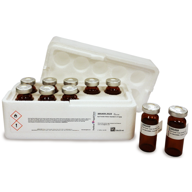 Patrn de Agua para Karl Fischer 1,0 mg/g (Reag. Ph. Eur.), 10 x 10 mL, PANREAC APPLICHEM®