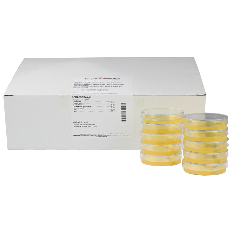 Slanetz y Bartley, Medio (ISO 7899-2:2000) (Placa Preparada (@ 55 mm)) para microbiologa, 30 pLacas, PANREAC APPLICHEM®