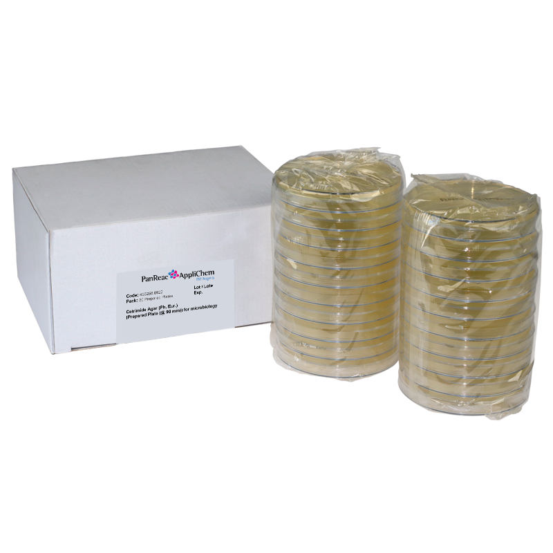 Cetrimida, Agar (Ph. Eur.) (Placa Preparada (? 90 mm)) para microbiologa, 20 pLacas (Medio N), PANREAC APPLICHEM®