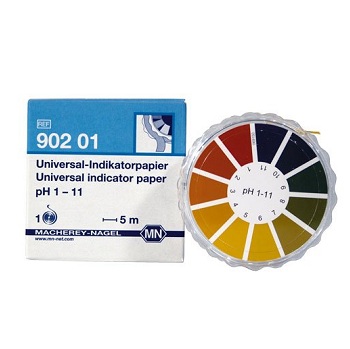 Papel indicador universal pH 1 - 11. Rollo 5m largo y 7mm ancho, MACHEREY-NAGEL®