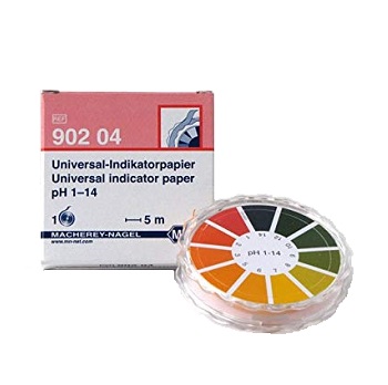 Papel indicador universal pH 1 - 14. Rollo 5m largo y 7mm ancho, MACHEREY-NAGEL®