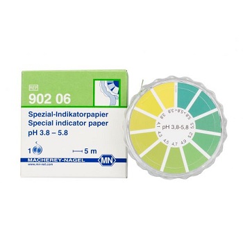 Papel indicador especial pH 3,8 -5,8. Rollo 5m largo y 7mm ancho, MACHEREY-NAGEL®