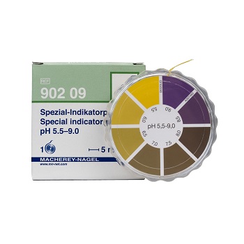 Papel indicador especial pH 5,5 -9,0. Rollo 5m largo y 7mm ancho, MACHEREY-NAGEL®