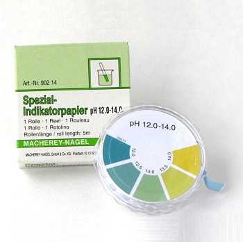 Papel indicador especial pH 12,0 - 14,0. Rollo 5m largo y 7mm ancho, MACHEREY-NAGEL®