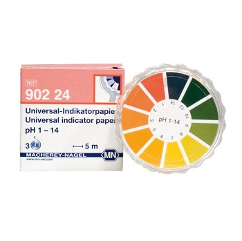 Papel indicador universal pH 1 - 14. Envase de recambio, 3 rollos, MACHEREY-NAGEL®