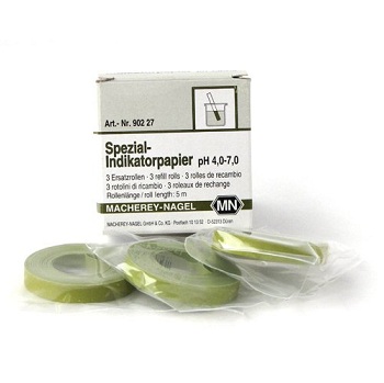 Papel indicador especial pH 4,0 - 7,0. Envase de recambio, 3 rollos, MACHEREY-NAGEL®