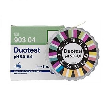 Papel indicador DUOTEST® pH 5,0 - 8,0. Rollo 5m largo y 10mm ancho, MACHEREY-NAGEL®